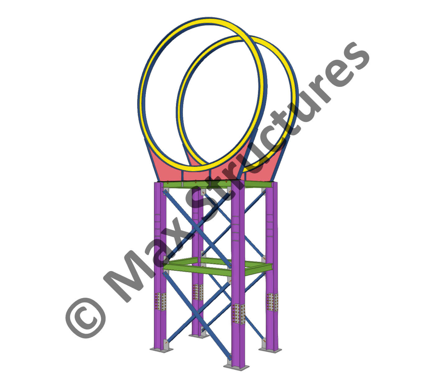 Vessel Support Tekla Structures 3D Model