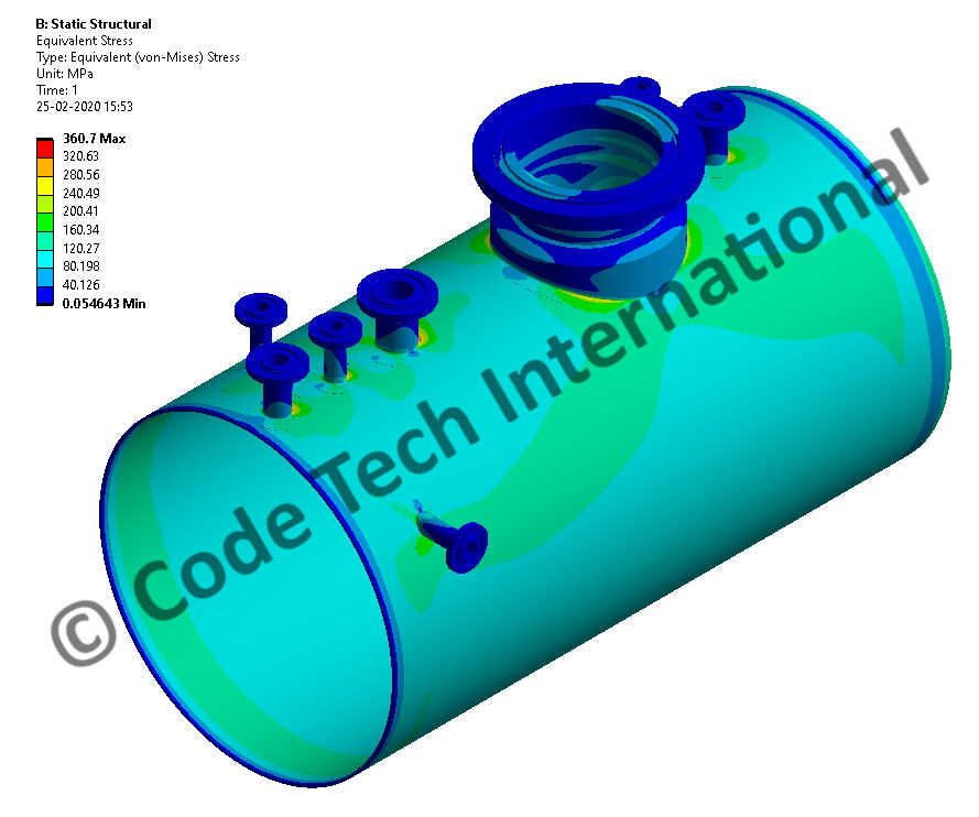 Nozzle Load Analysis von-Mises Equivalent Stress
