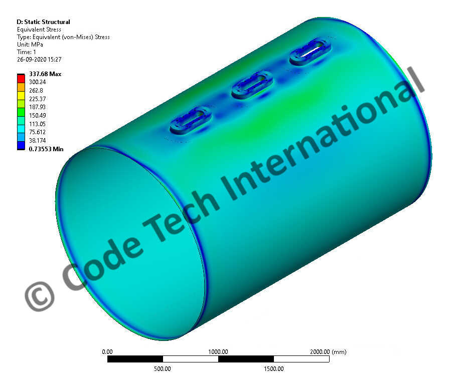 Nozzle Load Analysis von-Mises Equivalent Stress