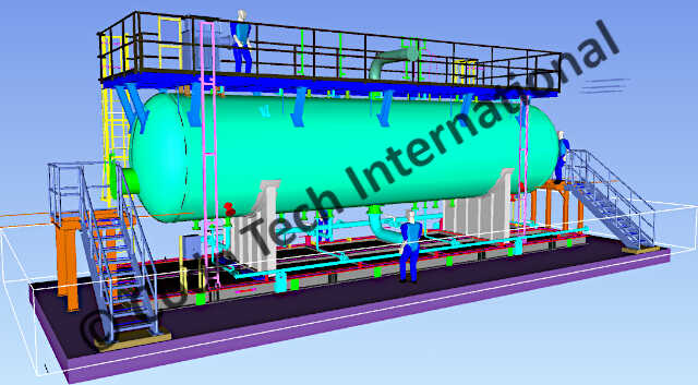 Desalter Dehydrator Skid Package CADWorx Model Front