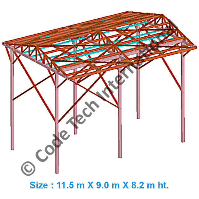 Industrial Sheds Model STAAD Structural Analysis 1