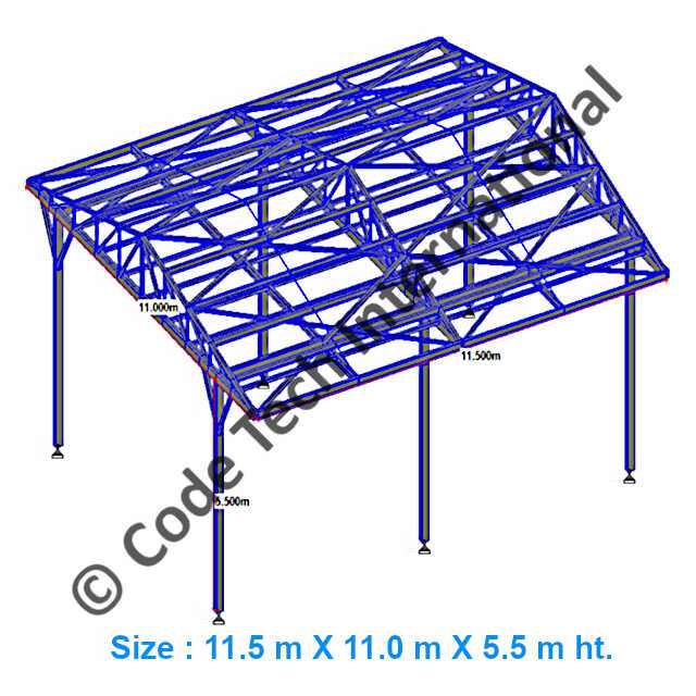 Industrial Sheds Model STAAD Structural Analysis 2