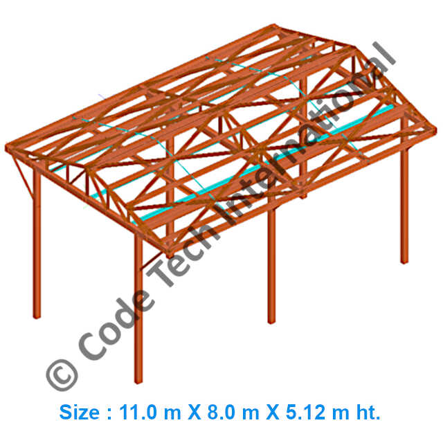 Industrial Sheds Model STAAD Structural Analysis 3