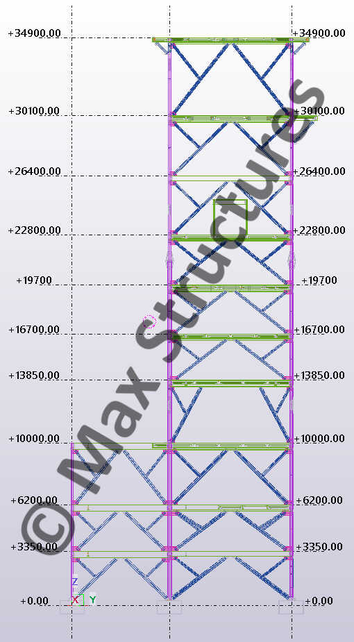 Pelletizer Building Tekla Structures Elevation
