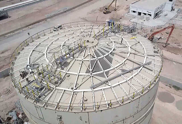 Effluent Storage Tanks Roof Complete