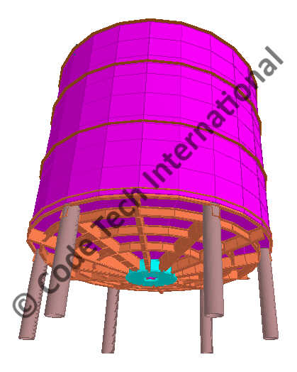 Elevated Storage Tank STAAD Model 2